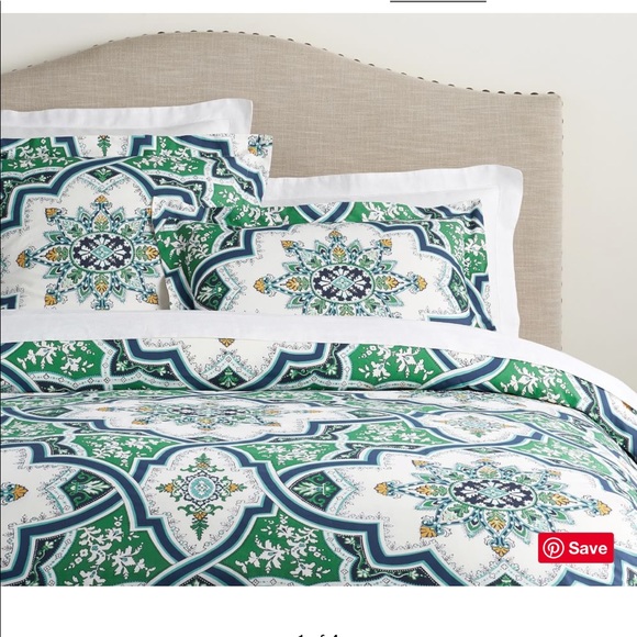 Pottery Barn Bedding Pottery Barn Ashton Medallion Queen Duvet Cover Poshmark